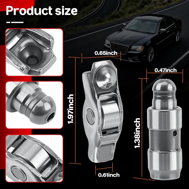 MOJIOO 12 Pcs Rocker Arm Valve Lifters Gasket kit 5184296AH 5184332AA Compatible with Chrysler 200 300 Dodge Ram 1500 Challenger Charger Journey Avenger Jeep Grand Cherokee Wrangler 3.6L 2011-2020 - Image 5